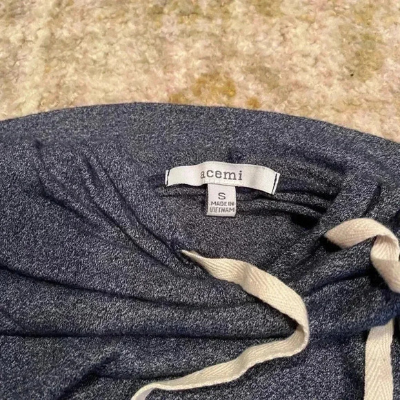 ACEMI DROP SHOULDER HOODIE HIGH LOW BLUE - Picture 3 of 4